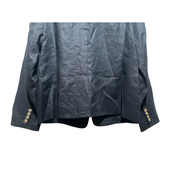 Quince European 100% Linen Structure Blazer Women Large Black Preppy Office Goth - Picture 13 of 16